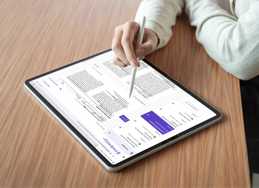 Person reviewing vehicle contract using DEALsign
